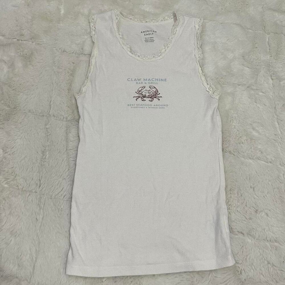American eagle white ribbed tank